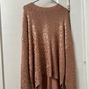 Pink and Gold Oversized Sweater